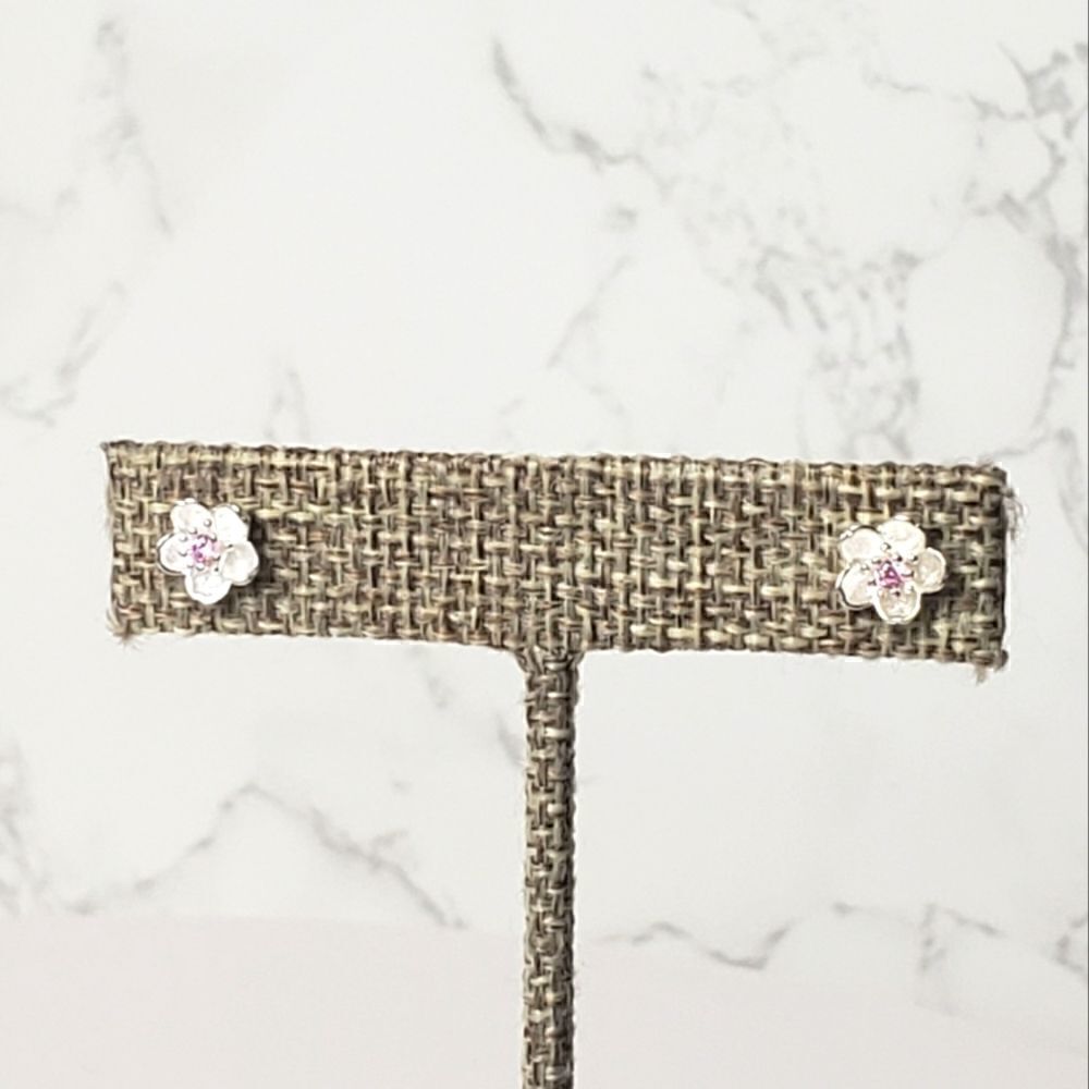 APPLE/CHERRY BLOSSOM Crystal Petite Pierced Post Earrings